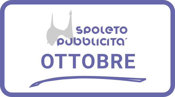 Logo del portale Spoleto Pubblicità e scritta che suggerisce annunci offerte a Spoleto dal 1 Ottobre al 31 Ottobre
