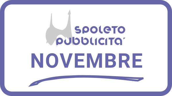 Logo del portale Spoleto Pubblicità e scritta che suggerisce annunci offerte a Spoleto dal 1 Novembre al 30 Novembre
